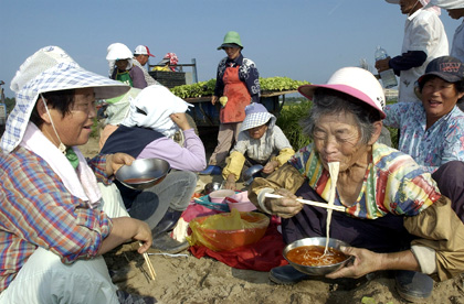 늦더위 새참 꿀맛