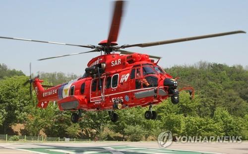 ▲ 독도 인근 해상서 추락한 헬기 기종