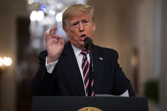 ▲ President Donald Trump speaks in the East Room of the White House, Thursday, Feb. 6, 2020, in Washington. (AP Photo/Evan Vucci)