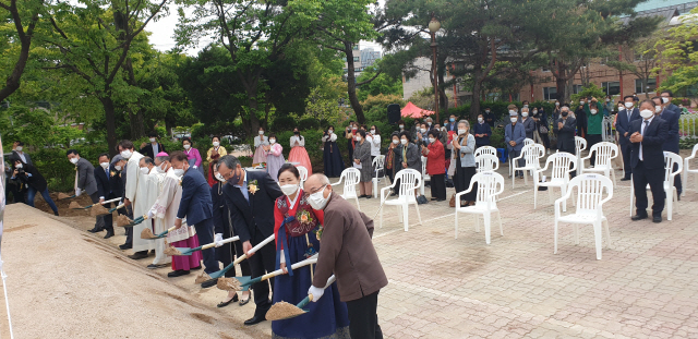 ▲ 천주교 춘천교구 효자동 성당 기공식이 28일 성당 앞에서 열렸다.