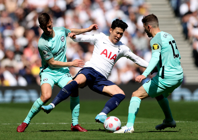 ▲ O Tottenham Hotspur perdeu por 1-0 para o Brighton & Hove Albion no Tottenham Hotspur em Londres, Inglaterra, em 16, na partida da Premier League (EPL) 2021-2022 em casa.  Agência de notícias Yonhap