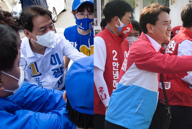 (왼쪽부터) 이광재·김진태 강원도지사 후보