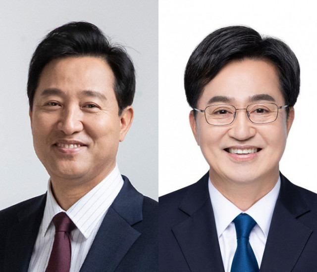 (왼쪽부터) 오세훈 서울시장 당선인, 김동연 경기도지사 당선인