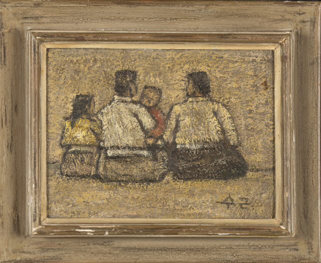 ▲ 박수근, 〈가족〉 1956, 보드에 유채, 18.0×24.0cm (1)