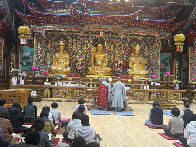 ▲ 천태종 춘천 삼운사는 1일 경내에서 신년하례 법회를 봉행했다.