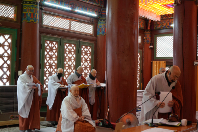 ▲ 평창 오대산 월정사는 4일 경내 적광전에서 입춘기도 회향법회를 봉행했다.