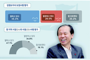 ‘대통령 국정 잘못하고 있다’,‘시장·군수 잘하고 있다’